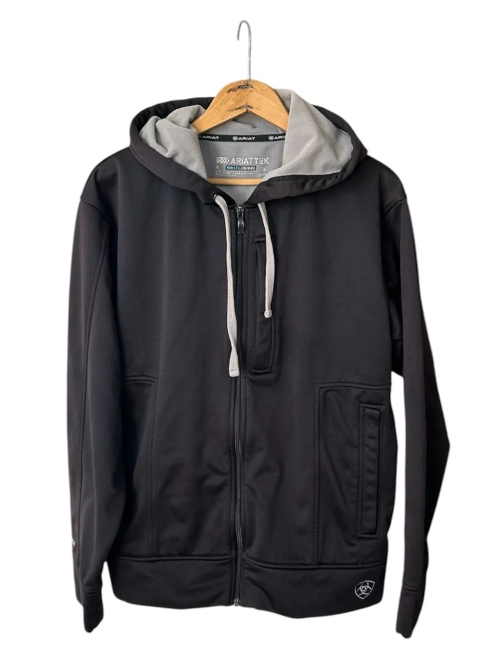 Ariat | Men’s Black Full Zip-Up Hooded Soft Shell Fleece Lined Jacket Size M